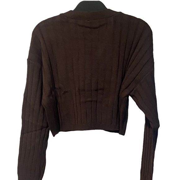 Abound-Long Sleeve Ribbed Cropped Cardigan-Women’s Size: 1X-Color: Brown-NEW!! - Picture 5 of 14